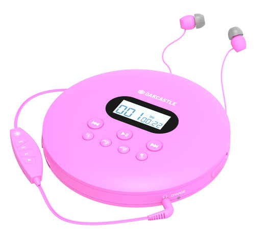 Majority Oakcastle CD100 Bluetooth Portable CD Player - Pink