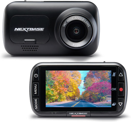 Refurbished dNextbase 222 Dash Cam - Full 1080p/60fps HD Recording in Car Camera with Parking Mode, Night Vision, Automatic Loop Recording and Shock Sensor Protection