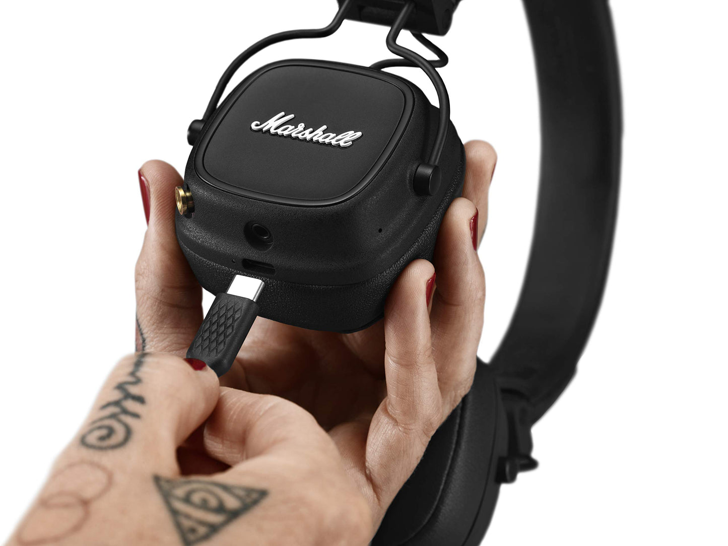 Marshall Major IV On Ear Bluetooth Headphones, Wireless Earphones, Foldable, 80+ Hours Wireless playtime- Black