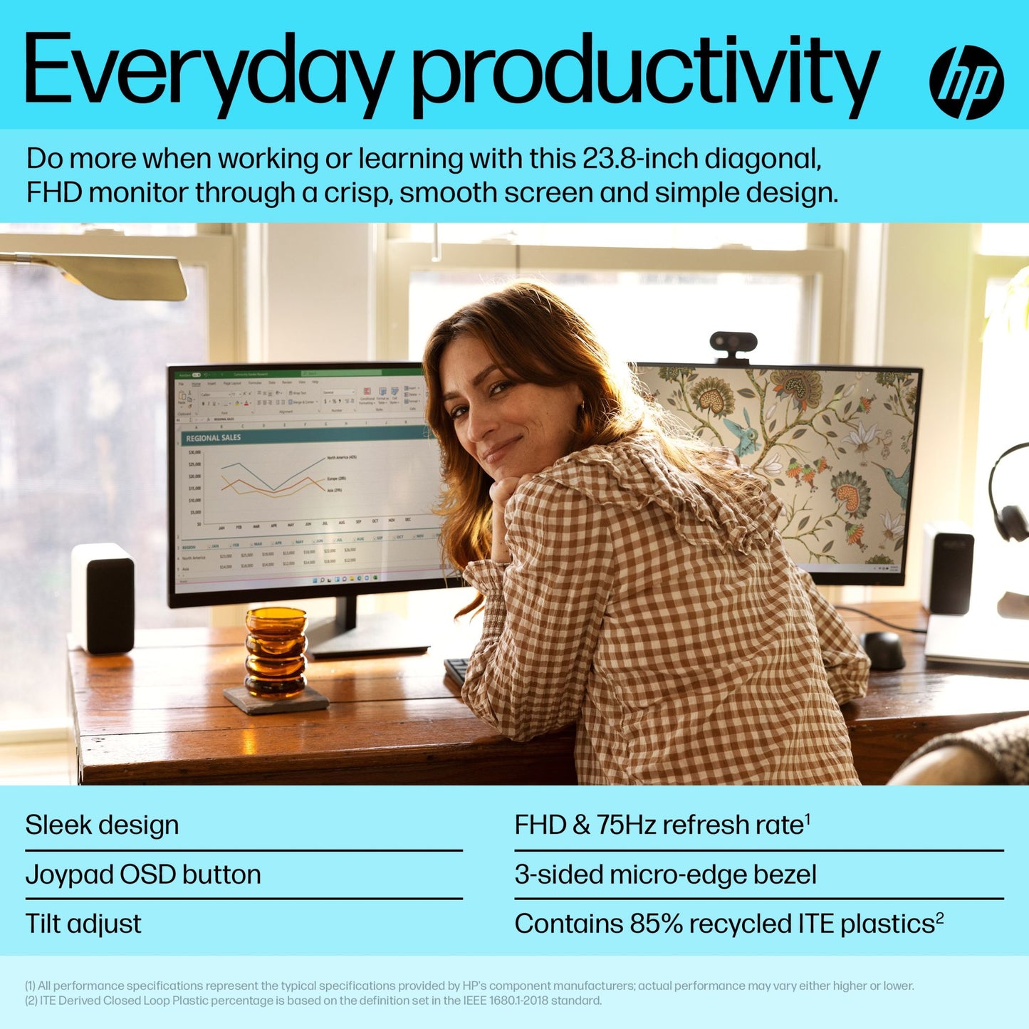 HP V24v G5 computer monitor 60.5 cm (23.8") 1920 x 1080 pixels Full HD Black