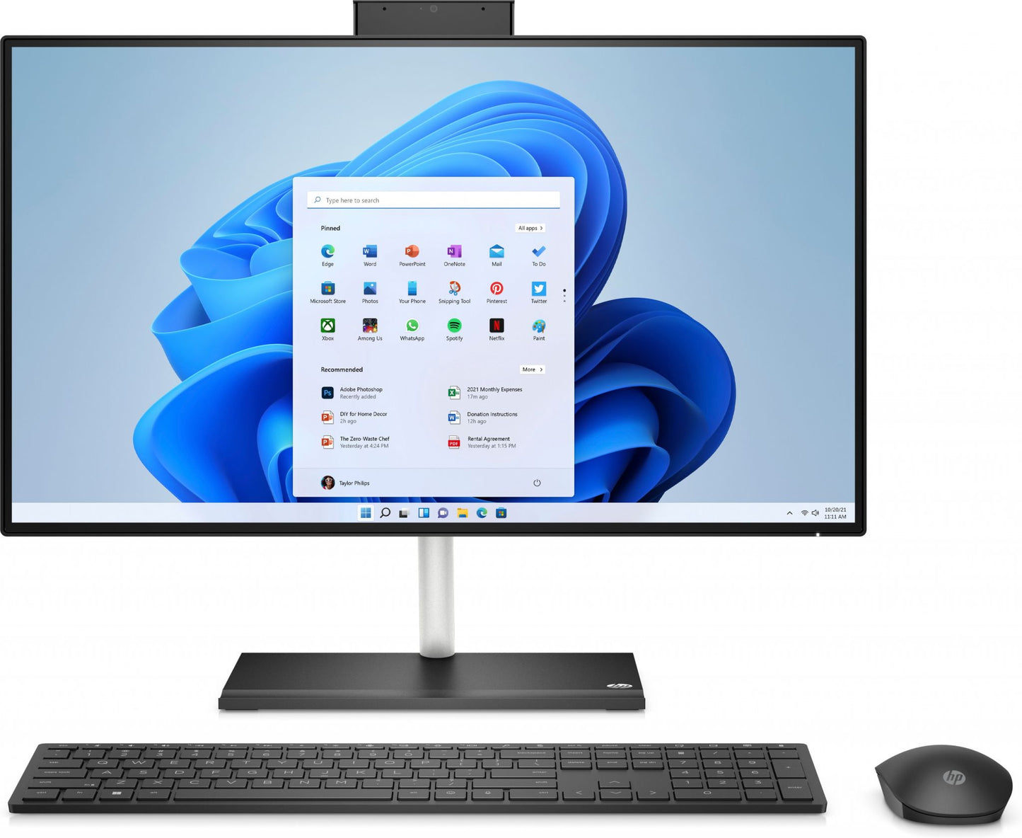 HP 24 -ck0000na AMD Ryzen™ 5 60.5 cm (23.8") 1920 x 1080 pixels 8 GB DDR4-SDRAM 256 GB SSD All-in-One PC Windows 11 Home Wi-Fi 5 (802.11ac) Black