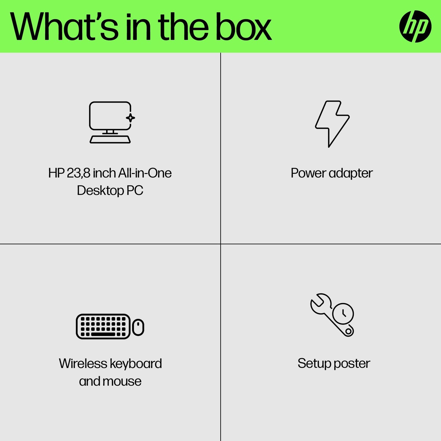 HP 24 -ck0000na AMD Ryzen™ 5 60.5 cm (23.8") 1920 x 1080 pixels 8 GB DDR4-SDRAM 256 GB SSD All-in-One PC Windows 11 Home Wi-Fi 5 (802.11ac) Black