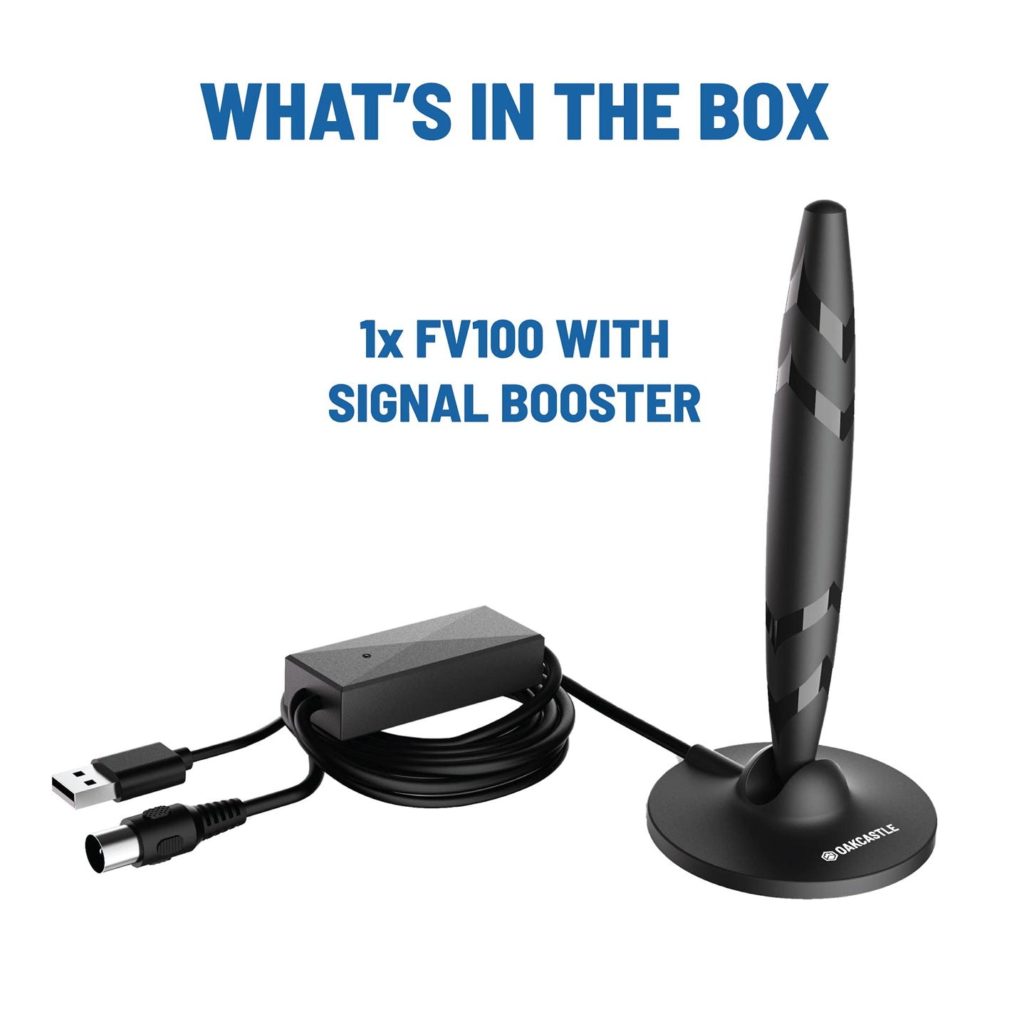 Oakcastle FV100 Freeview Digital Indoor TV Aerial Portable & Lightweight USB