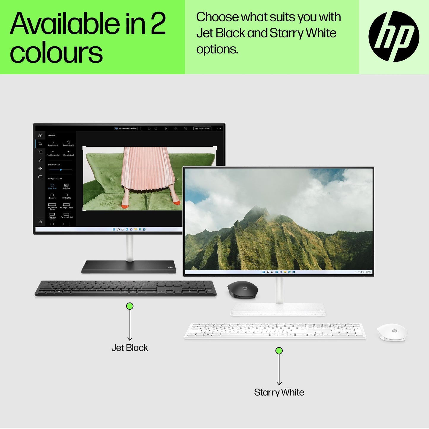 HP 24 -ck0000na AMD Ryzen™ 5 60.5 cm (23.8") 1920 x 1080 pixels 8 GB DDR4-SDRAM 256 GB SSD All-in-One PC Windows 11 Home Wi-Fi 5 (802.11ac) Black