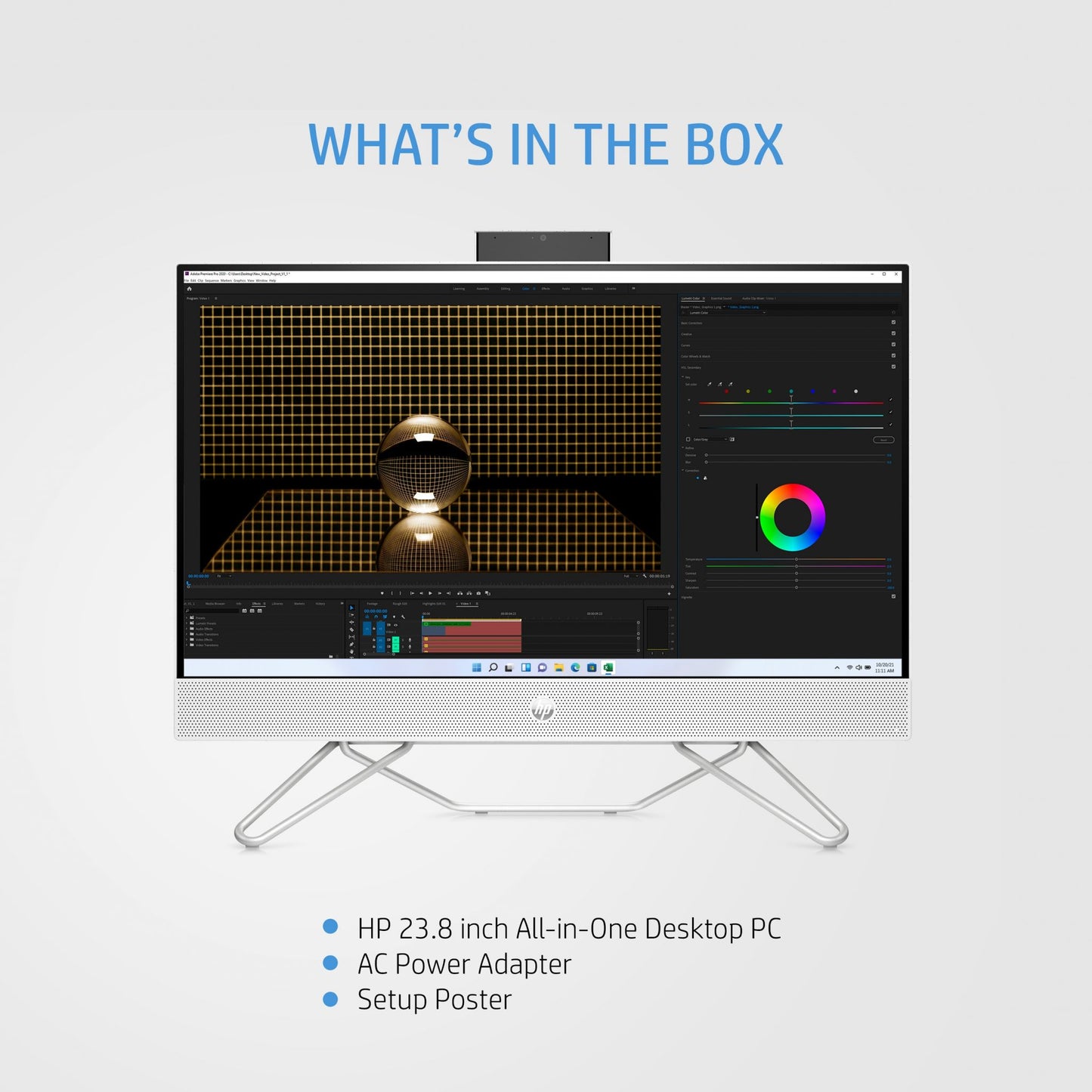HP 24-cb0033na Intel® Celeron® 60.5 cm (23.8") 1920 x 1080 pixels 4 GB DDR4-SDRAM 256 GB SSD All-in-One PC Windows 11 Home Wi-Fi 5 (802.11ac) White