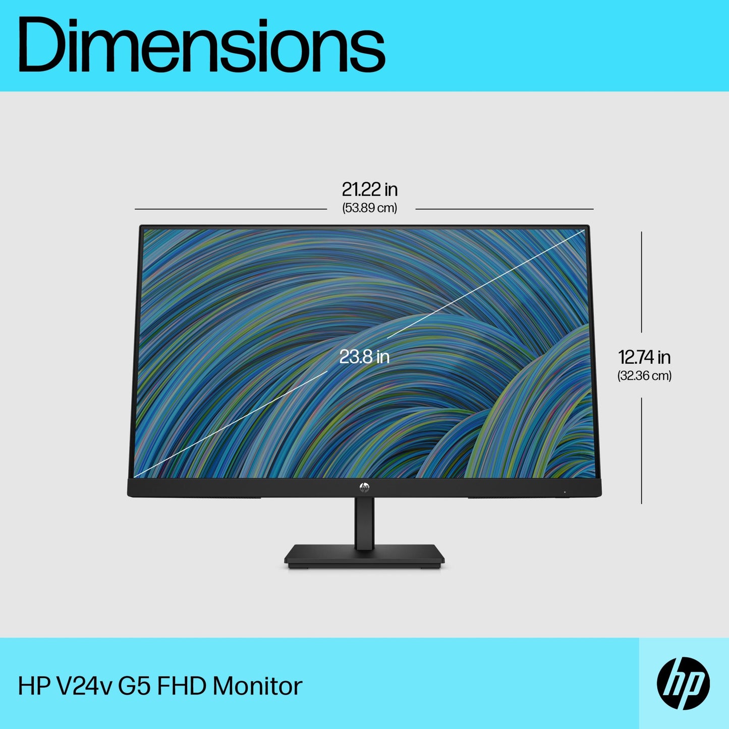 HP V24v G5 computer monitor 60.5 cm (23.8") 1920 x 1080 pixels Full HD Black
