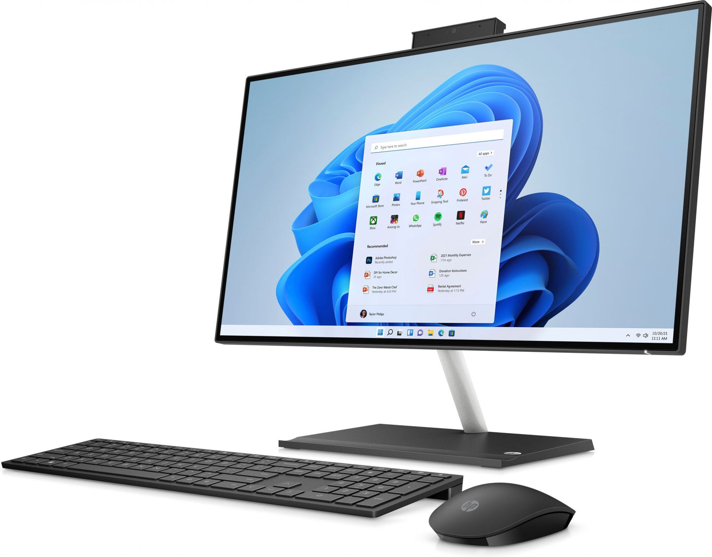 HP 24 -ck0000na AMD Ryzen™ 5 60.5 cm (23.8") 1920 x 1080 pixels 8 GB DDR4-SDRAM 256 GB SSD All-in-One PC Windows 11 Home Wi-Fi 5 (802.11ac) Black