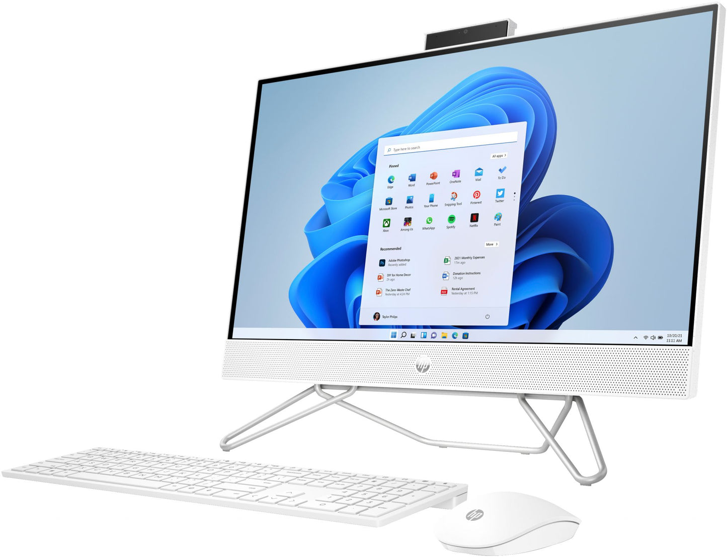 HP 24-cb0033na Intel® Celeron® 60.5 cm (23.8") 1920 x 1080 pixels 4 GB DDR4-SDRAM 256 GB SSD All-in-One PC Windows 11 Home Wi-Fi 5 (802.11ac) White