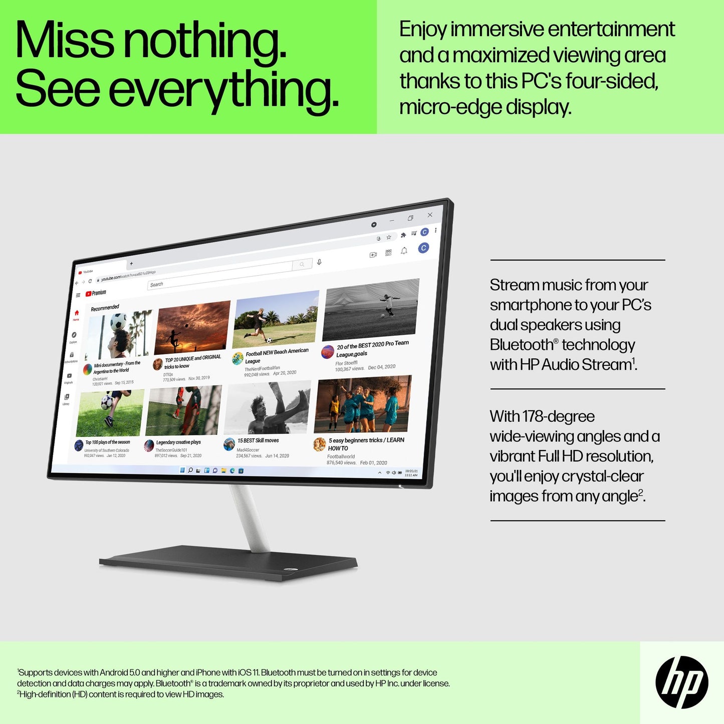 HP 24 -ck0000na AMD Ryzen™ 5 60.5 cm (23.8") 1920 x 1080 pixels 8 GB DDR4-SDRAM 256 GB SSD All-in-One PC Windows 11 Home Wi-Fi 5 (802.11ac) Black