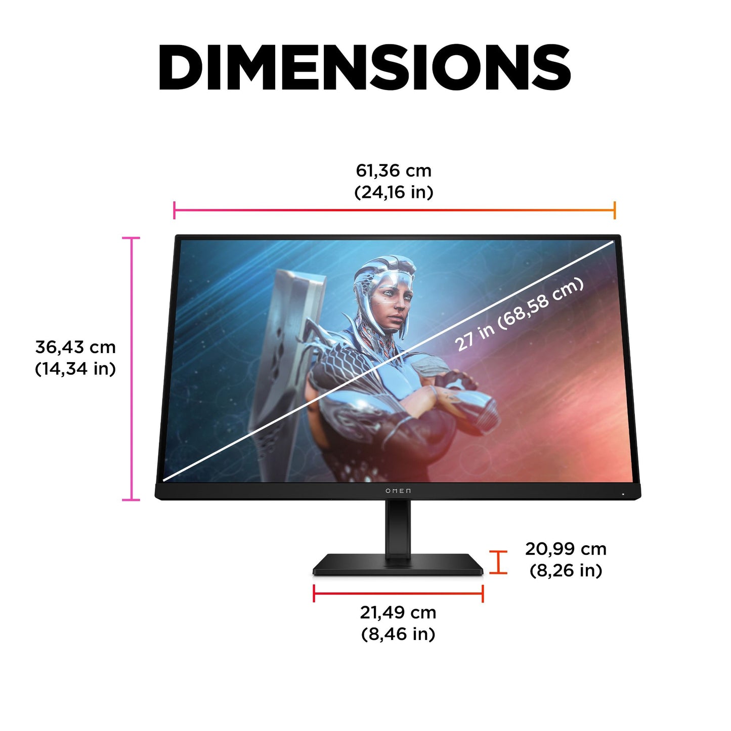 HP OMEN by HP 27 computer monitor 68.6 cm (27") 1920 x 1080 pixels Full HD Black