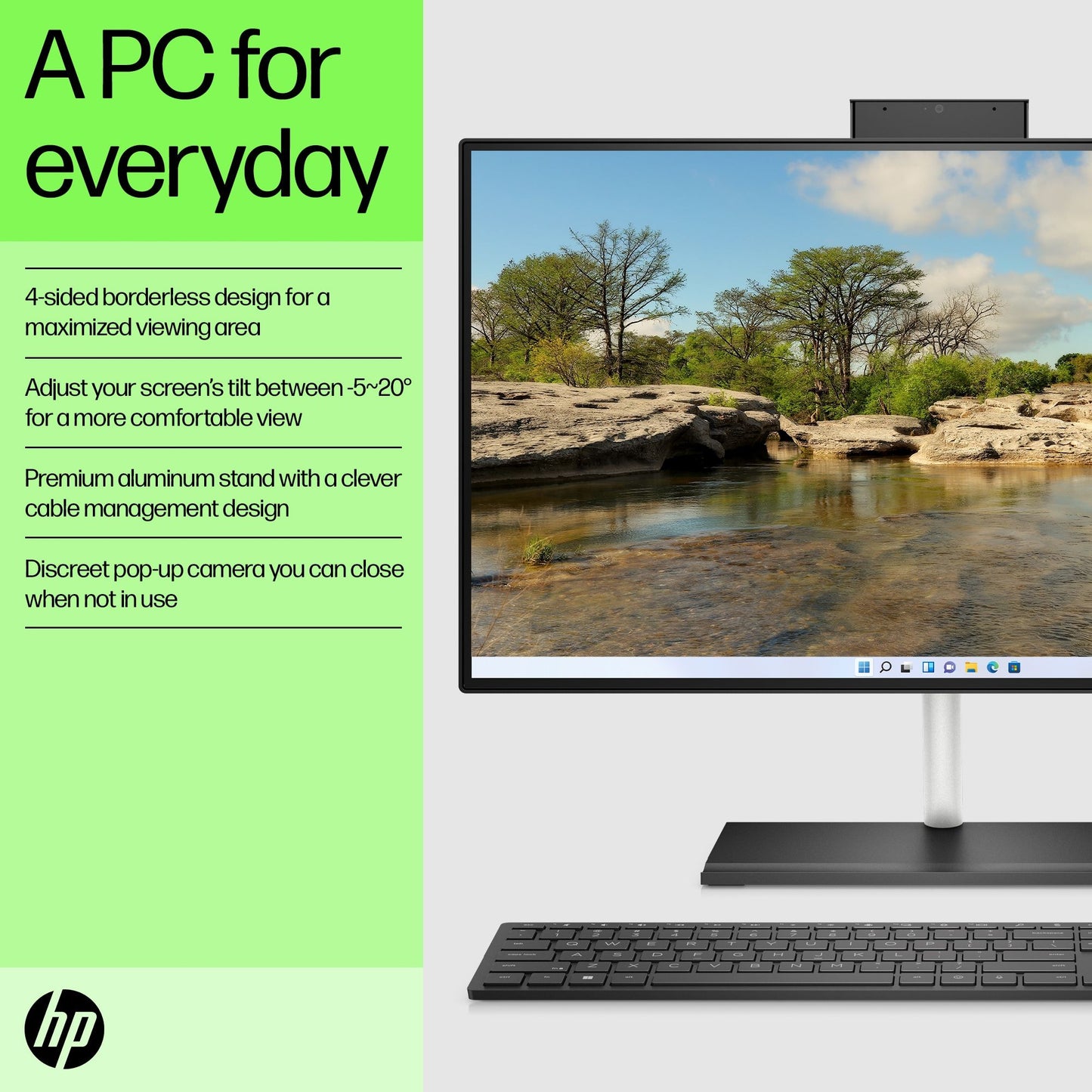 HP 24 -ck0000na AMD Ryzen™ 5 60.5 cm (23.8") 1920 x 1080 pixels 8 GB DDR4-SDRAM 256 GB SSD All-in-One PC Windows 11 Home Wi-Fi 5 (802.11ac) Black