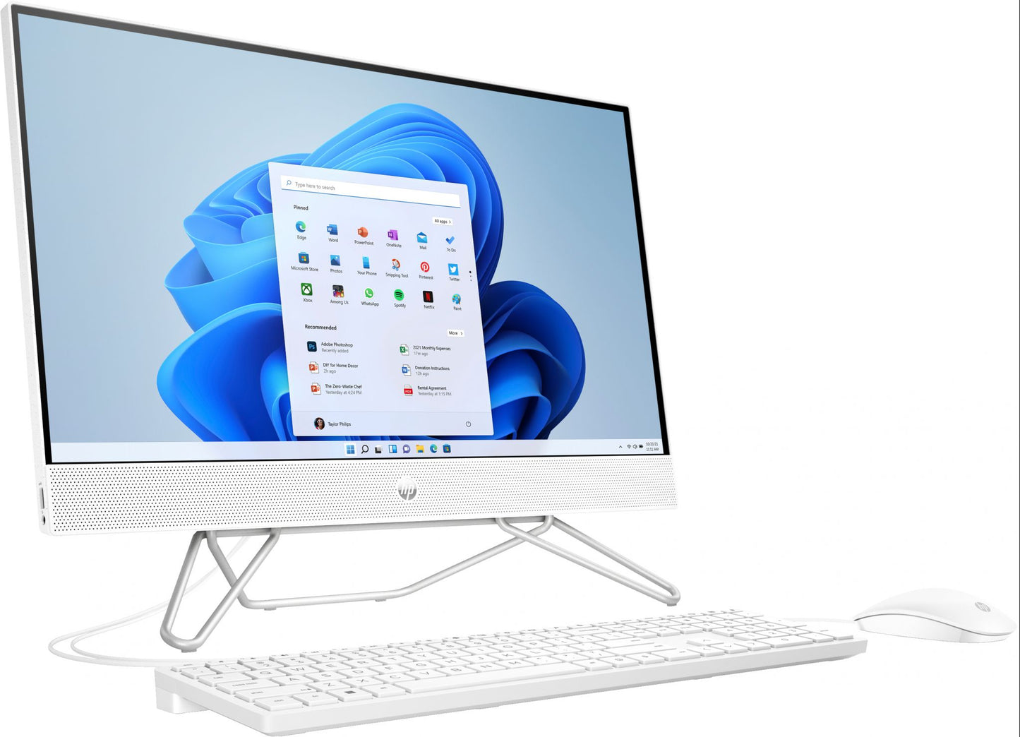 HP 24 -cb0025na Intel® Pentium® Silver 60.5 cm (23.8") 1920 x 1080 pixels 4 GB DDR4-SDRAM 256 GB SSD All-in-One PC Windows 11 Home Wi-Fi 5 (802.11ac) White