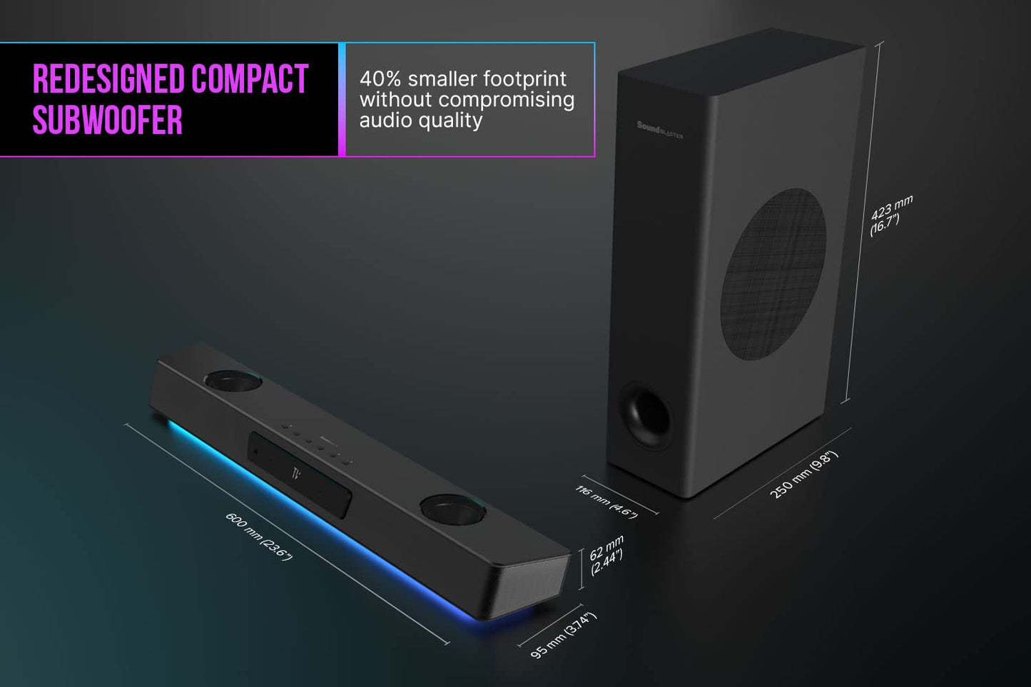 Creative Sound Blaster Katana V2X 5.1 Multi-channel Gaming Soundbar with Compact Subwoofer (Copy)