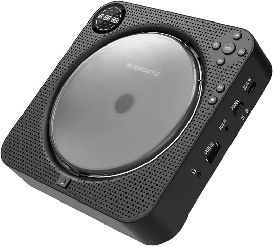Oakcastle CD150 Wall Mountable Portable CD Player with Speakers Bluetooth