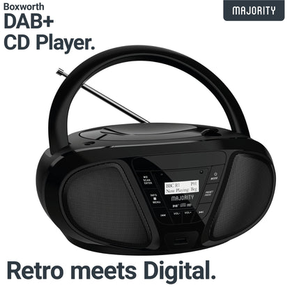 Majority Boxworth Portable CD Player & DAB Boombox Bluetooth, DAB+ Digital Radio & FM