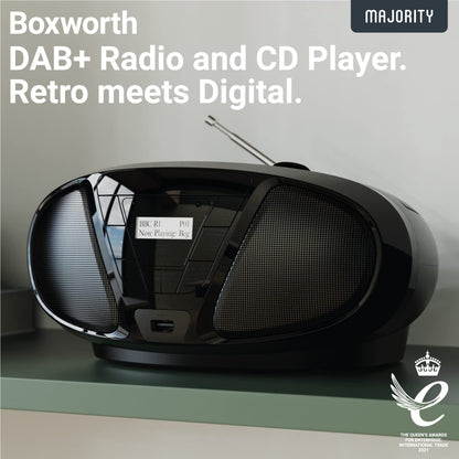 Majority Boxworth Portable CD Player & DAB Boombox Bluetooth, DAB+ Digital Radio & FM