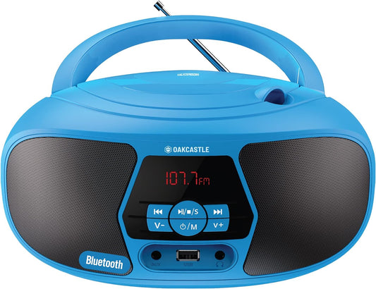 BX200 Portable CD Player Boombox | Bluetooth, FM Radio, USB & Aux Playback