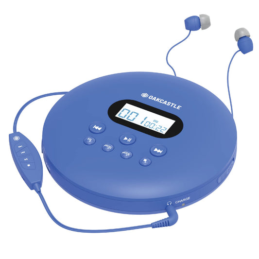 Oakcastle CD100 CD Walkman Blue Portable CD Player with Bluetooth