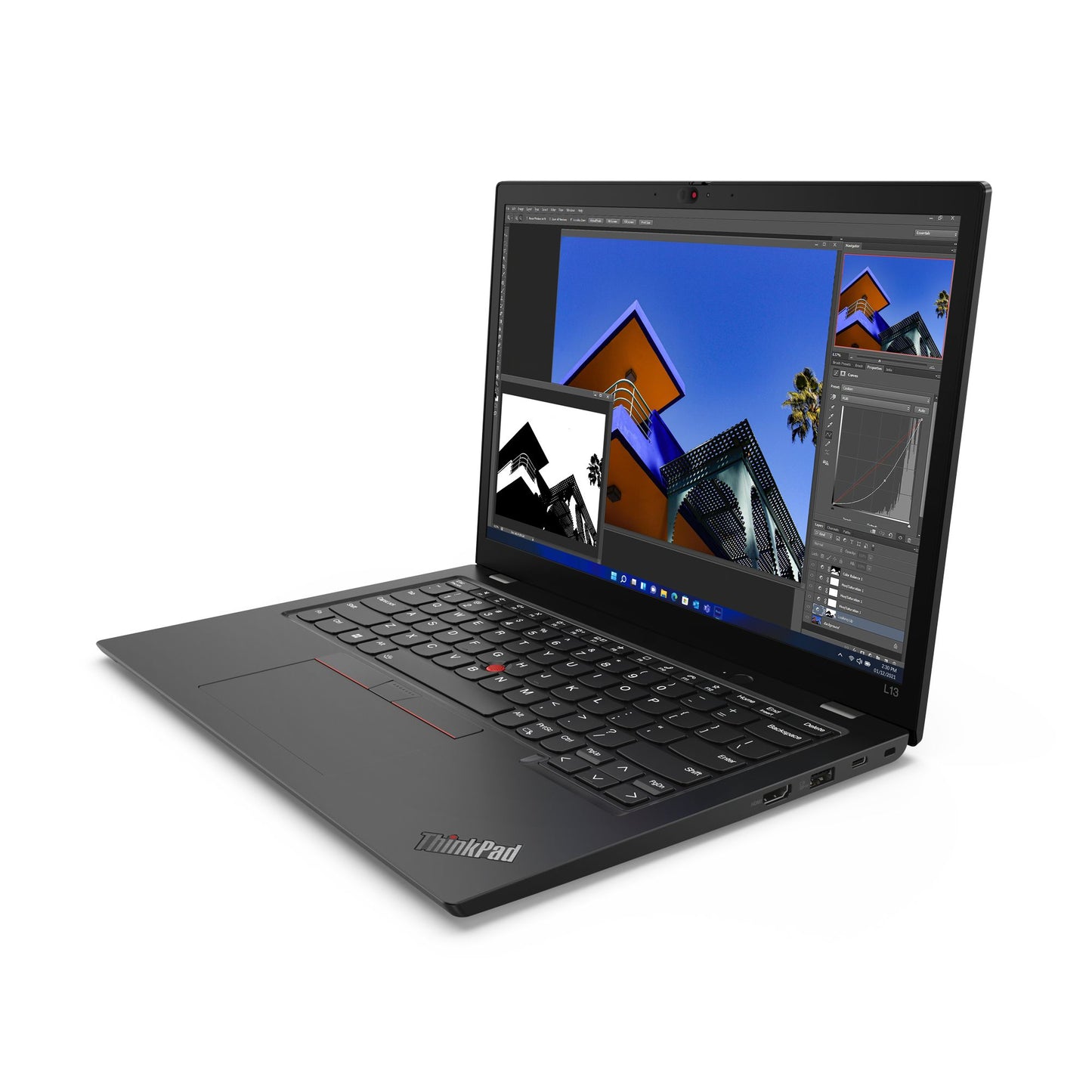 Lenovo ThinkPad L13 Intel® Core™ i5 i5-1235U Laptop 33.8 cm (13.3") WUXGA 8 GB DDR4-SDRAM 256 GB SSD Wi-Fi 6 (802.11ax) Windows 11 Pro Black