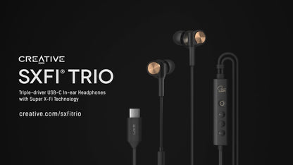 CREATIVE SXFI TRIO Triple-driver USB-C In-ear Headphones with Super X-Fi Technology
