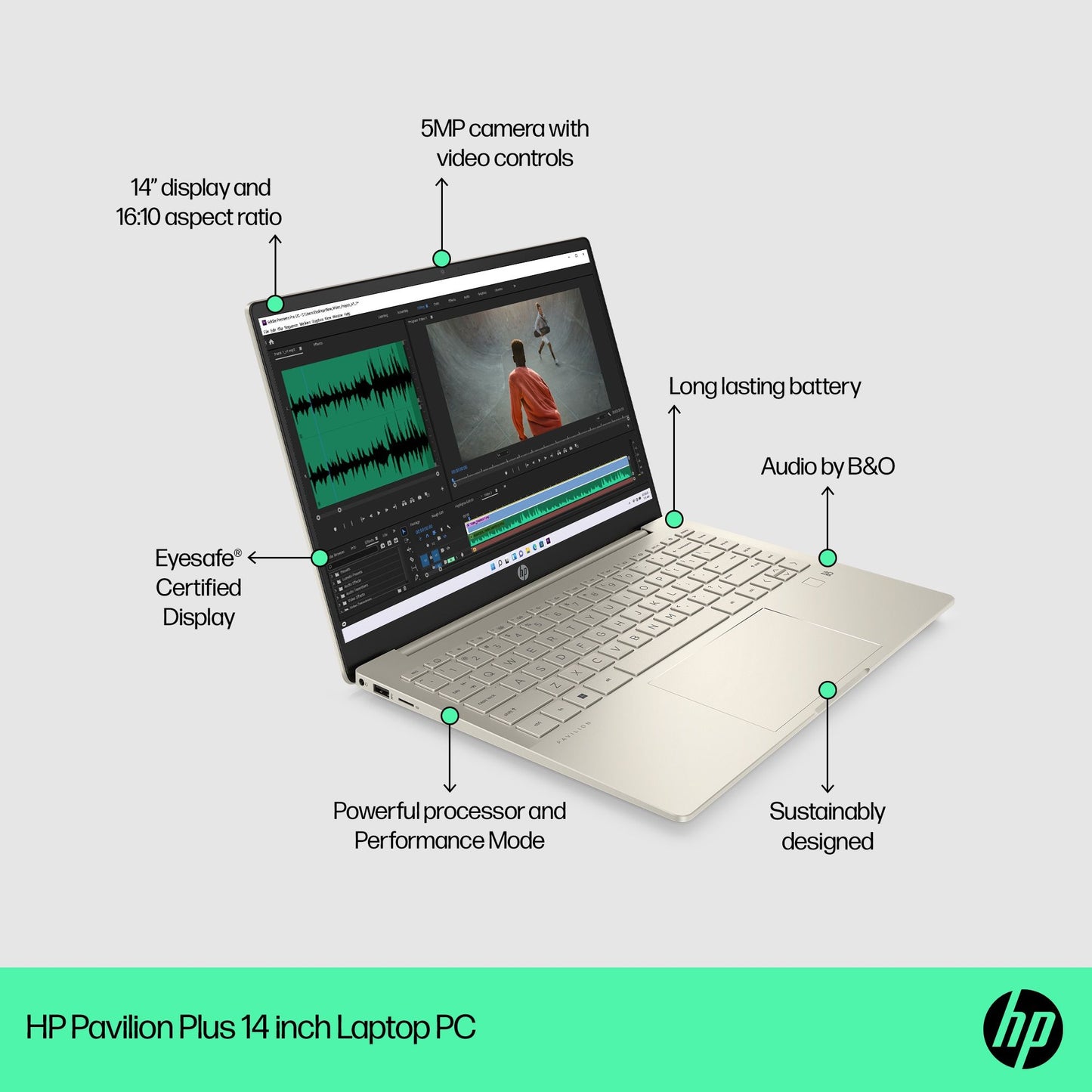 HP Pavilion Plus 14-eh0500sa Laptop 35.6 cm (14") 2.2K Intel® Core™ i5 i5-1240P 8 GB DDR4-SDRAM 512 GB SSD Wi-Fi 6E (802.11ax) Windows 11 Home Silver