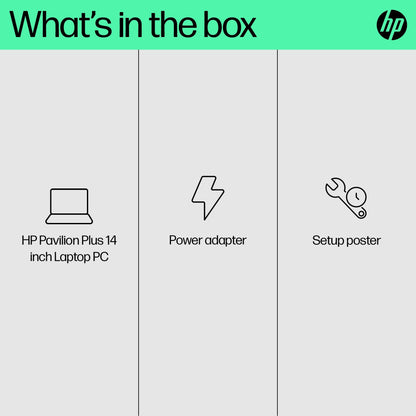 HP Pavilion Plus 14-eh0500sa Laptop 35.6 cm (14") 2.2K Intel® Core™ i5 i5-1240P 8 GB DDR4-SDRAM 512 GB SSD Wi-Fi 6E (802.11ax) Windows 11 Home Silver