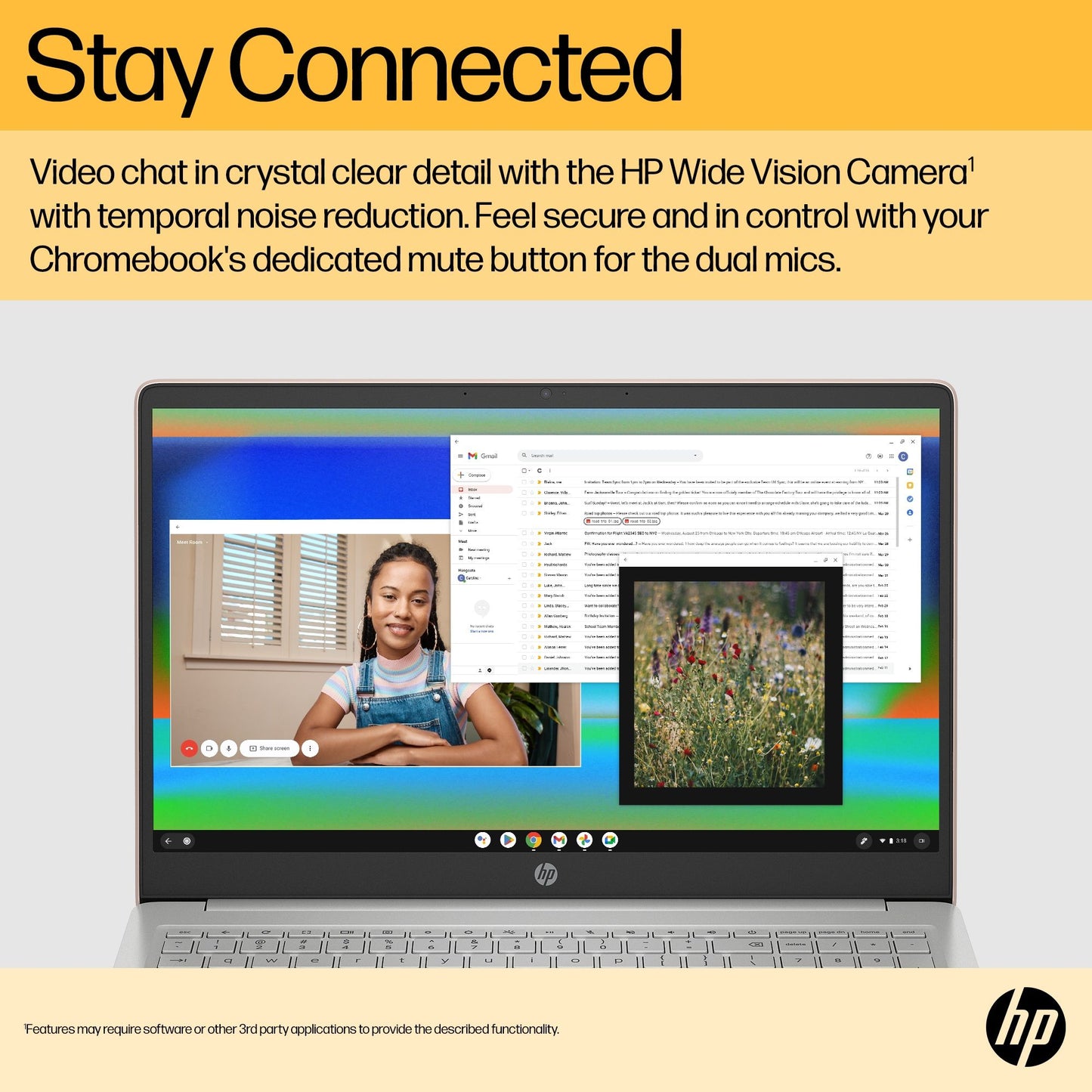HP Chromebook 15a-na0001na 39.6 cm (15.6") HD Intel® Celeron® N4500 4 GB LPDDR4x-SDRAM 64 GB eMMC Wi-Fi 5 (802.11ac) ChromeOS Silver