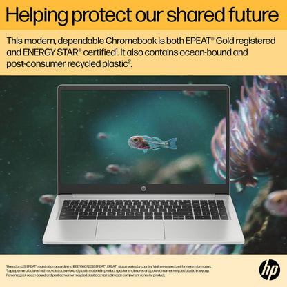 HP Chromebook 15a-na0001na 39.6 cm (15.6") HD Intel® Celeron® N4500 4 GB LPDDR4x-SDRAM 64 GB eMMC Wi-Fi 5 (802.11ac) ChromeOS Silver