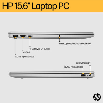HP 15-fc0017na Laptop 39.6 cm (15.6") Full HD AMD Ryzen™ 5 7520U 8 GB LPDDR5-SDRAM 256 GB SSD Wi-Fi 6 (802.11ax) Windows 11 Home Black