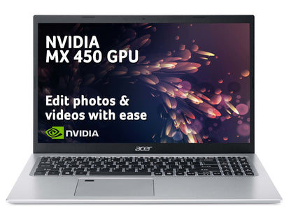 Acer Aspire 5 5 A515-56G 15.6 inch Laptop - (Intel Core i3-1115G4, 8GB, 256GB SSD, NVIDIA GeForce MX450, Full HD Display, Windows 11, Silver)