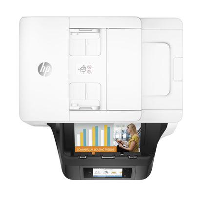HP OfficeJet Pro 8730 All-in-One Printer, Color, Printer for Home, Print, copy, scan, fax, 50-sheet ADF; Front-facing USB printing; Scan to email/PDF; Two-sided printing