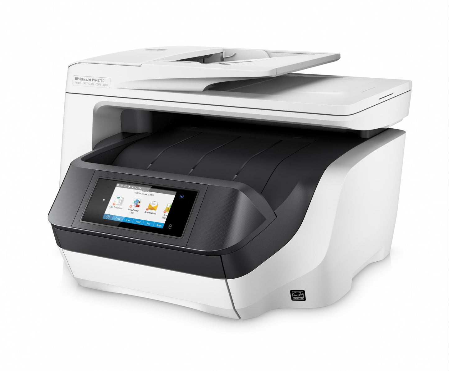 HP OfficeJet Pro 8730 All-in-One Printer, Color, Printer for Home, Print, copy, scan, fax, 50-sheet ADF; Front-facing USB printing; Scan to email/PDF; Two-sided printing