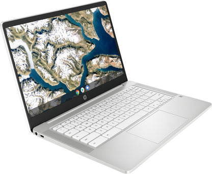 HP Chromebook 14a-na0509sa 35.6 cm (14") Full HD Intel® Pentium® Silver N5030 4 GB LPDDR4-SDRAM 64 GB eMMC Wi-Fi 5 (802.11ac) ChromeOS White