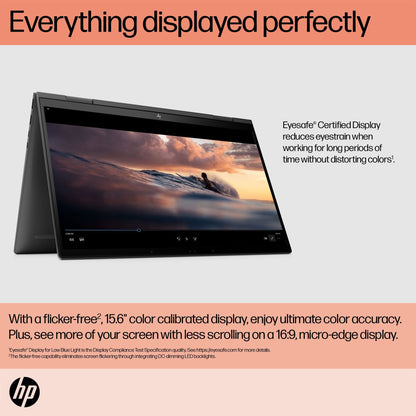 HP ENVY x360 15-ey0502sa Hybrid (2-in-1) 39.6 cm (15.6") Touchscreen Full HD AMD Ryzen™ 7 5825U 16 GB DDR4-SDRAM 512 GB SSD Wi-Fi 6E (802.11ax) Windows 11 Home Black
