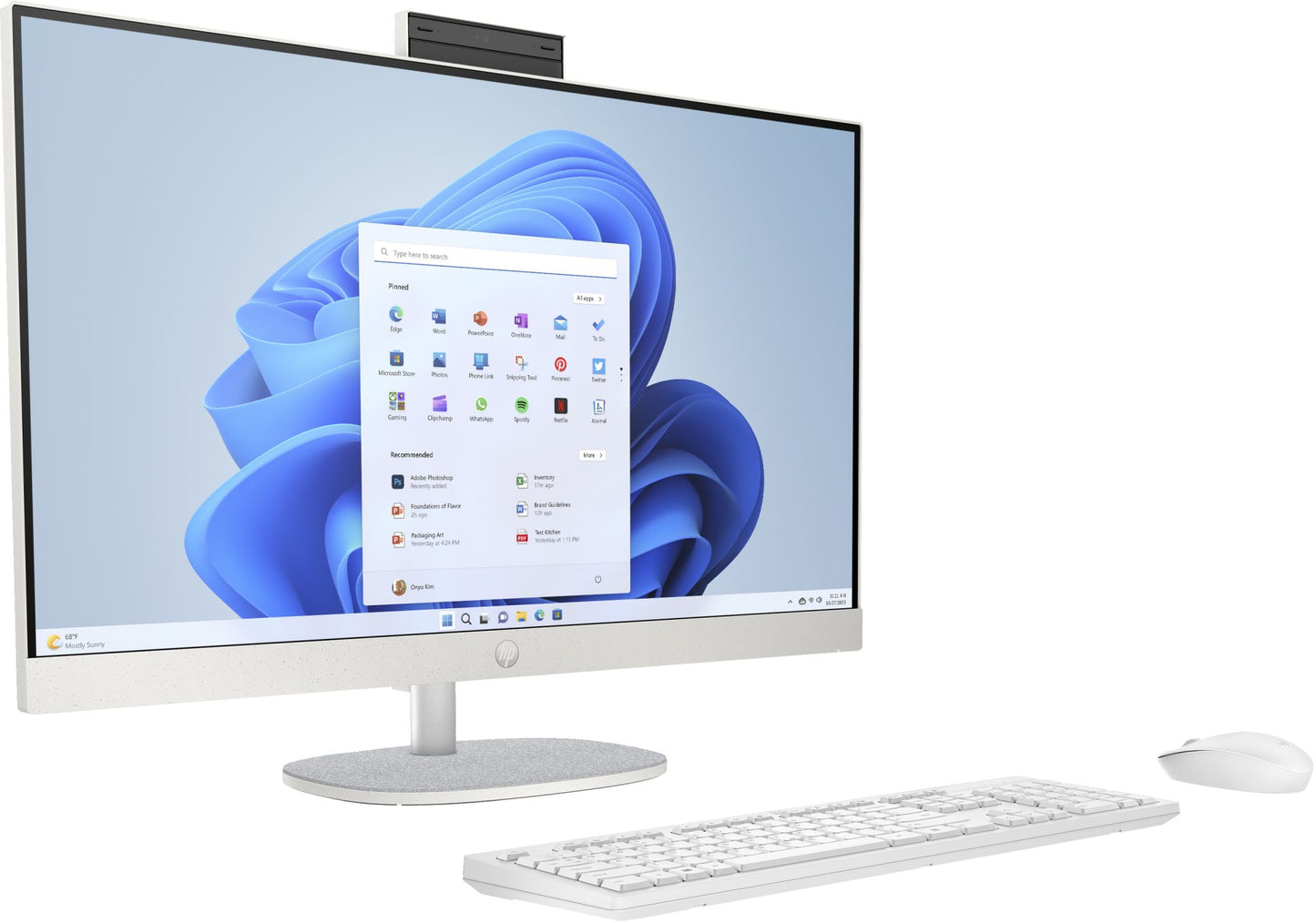 HP 27-cr0014na Intel® Core™ i5 68.6 cm (27") 1920 x 1080 pixels 16 GB DDR4-SDRAM 512 GB SSD All-in-One PC Windows 11 Home Wi-Fi 6 (802.11ax) White