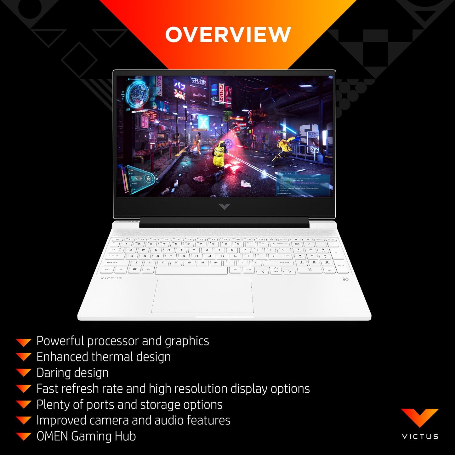 HP Victus Gaming 15-fa0017na Laptop 39.6 cm (15.6") Full HD Intel® Core™ i5 i5-12500H 8 GB DDR4-SDRAM 256 GB SSD NVIDIA® GeForce® GTX 1650 Wi-Fi 6 (802.11ax) Windows 11 Home Black