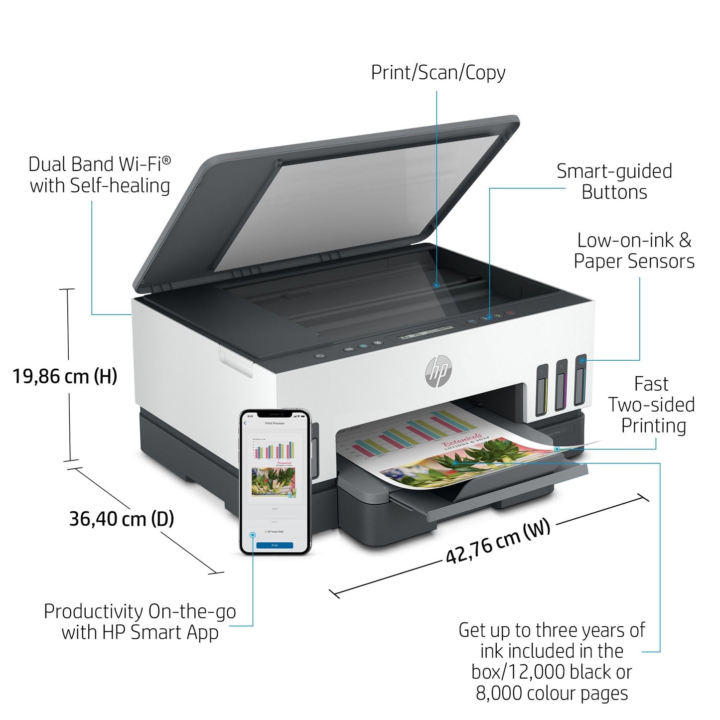 HP Smart Tank 7005e All-in-One, Print, scan, copy, wireless, Scan to PDF