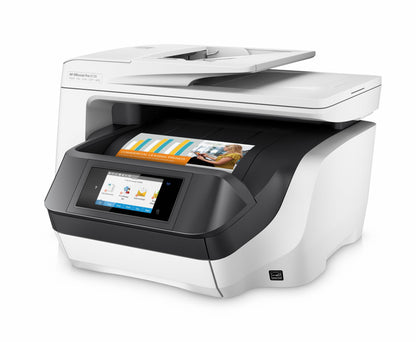 HP OfficeJet Pro 8730 All-in-One Printer, Color, Printer for Home, Print, copy, scan, fax, 50-sheet ADF; Front-facing USB printing; Scan to email/PDF; Two-sided printing