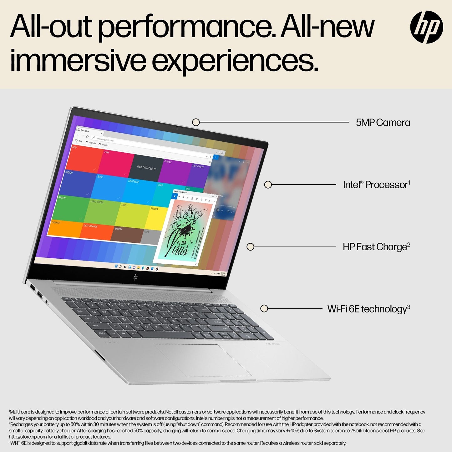HP ENVY 17-cw0003na Laptop 43.9 cm (17.3") Full HD Intel® Core™ i5 i5-13500H 16 GB DDR4-SDRAM 512 GB SSD Wi-Fi 6E (802.11ax) Windows 11 Home Silver