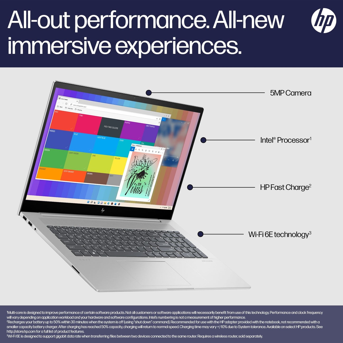 HP ENVY 17-cw0003na Laptop 43.9 cm (17.3") Full HD Intel® Core™ i5 i5-13500H 16 GB DDR4-SDRAM 512 GB SSD Wi-Fi 6E (802.11ax) Windows 11 Home Silver