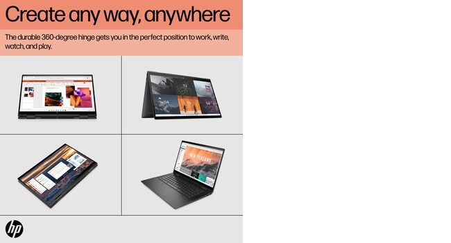 HP ENVY x360 15-ey0502sa Hybrid (2-in-1) 39.6 cm (15.6") Touchscreen Full HD AMD Ryzen™ 7 5825U 16 GB DDR4-SDRAM 512 GB SSD Wi-Fi 6E (802.11ax) Windows 11 Home Black