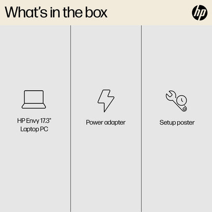 HP ENVY 17-cw0003na Laptop 43.9 cm (17.3") Full HD Intel® Core™ i5 i5-13500H 16 GB DDR4-SDRAM 512 GB SSD Wi-Fi 6E (802.11ax) Windows 11 Home Silver