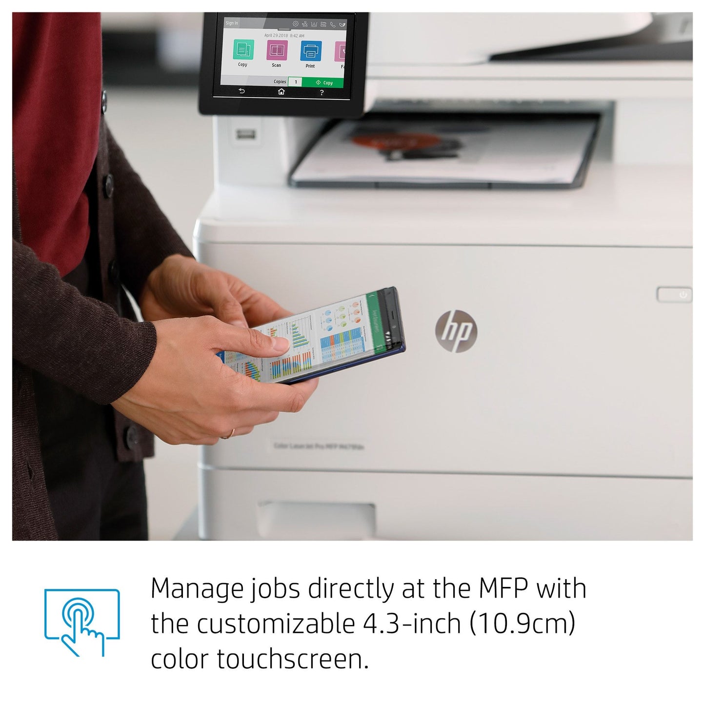 HP Color LaserJet Pro MFP M479dw, Print, copy, scan, email, Two-sided printing; Scan to email/PDF; 50-sheet ADF