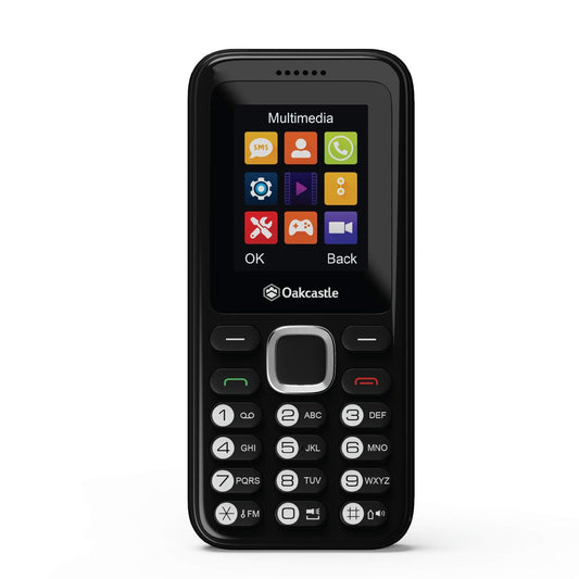 Oakcastle F100 Basic Mobile Phone Keypad Dual SIM Bluetooth Music FM