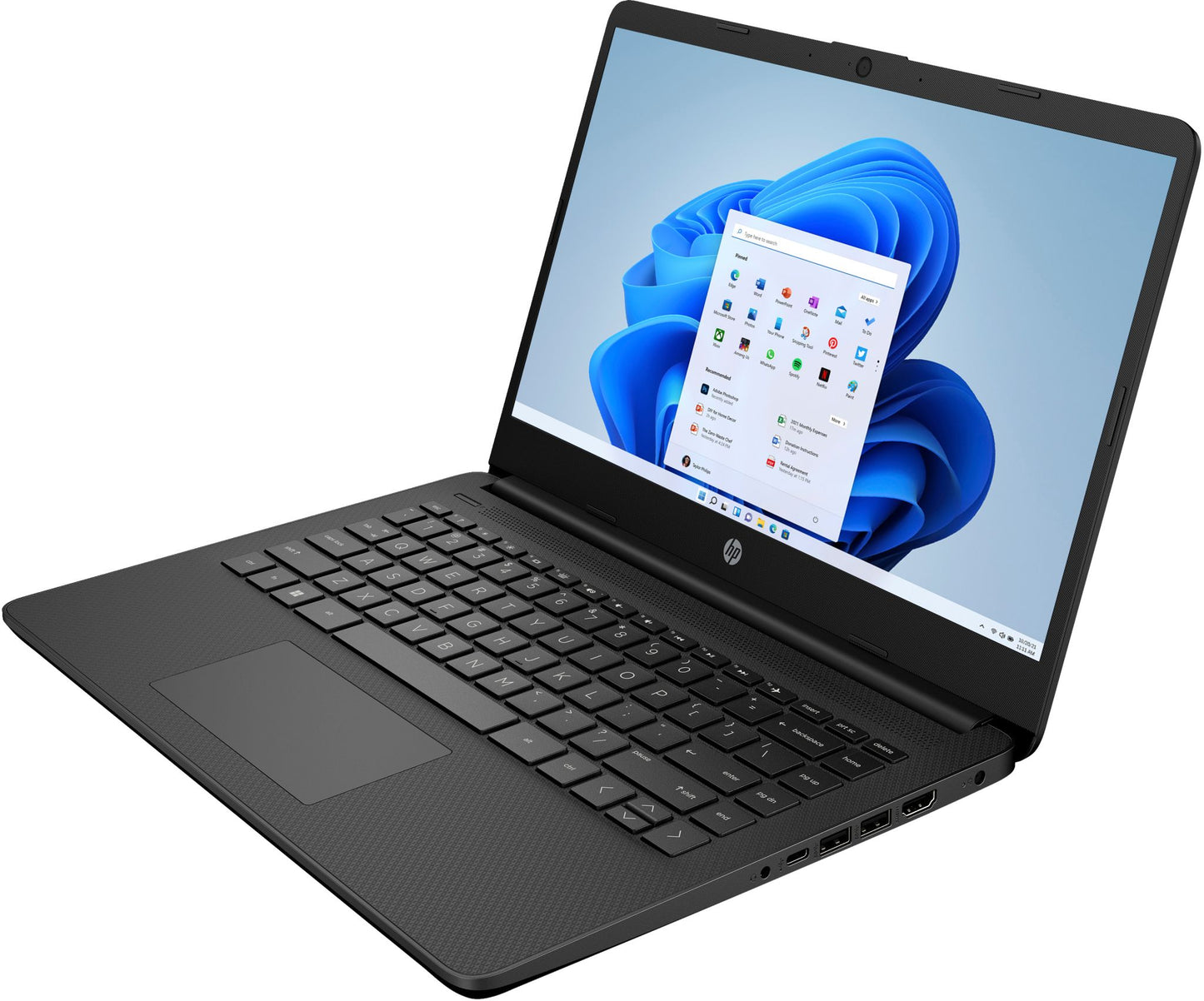 HP 14s-dq0034na Laptop 35.6 cm (14") HD Intel® Celeron® N4120 4 GB DDR4-SDRAM 128 GB SSD Wi-Fi 5 (802.11ac) Windows 11 Home in S mode Black