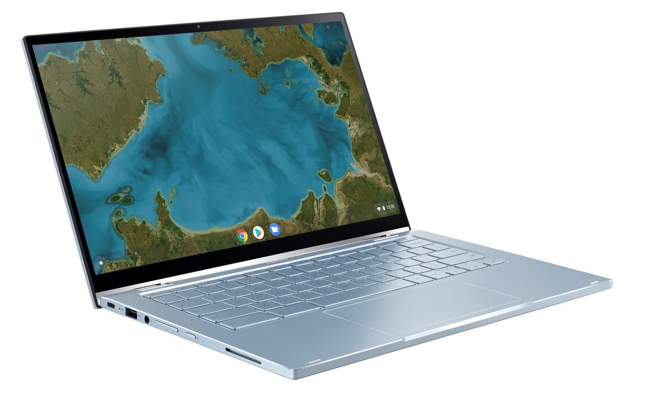 ASUS Chromebook Flip C433TA-AJ0005 laptop 35.6 cm (14") Touchscreen Full HD Intel® Core™ m3 m3-8100Y 4 GB LPDDR3-SDRAM 64 GB eMMC Wi-Fi 5 (802.11ac) ChromeOS Blue, Silver