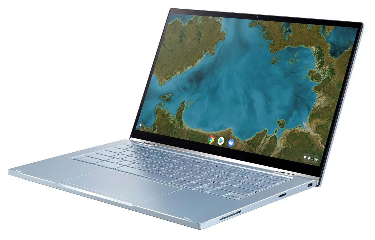 ASUS Chromebook Flip C433TA-AJ0005 laptop 35.6 cm (14") Touchscreen Full HD Intel® Core™ m3 m3-8100Y 4 GB LPDDR3-SDRAM 64 GB eMMC Wi-Fi 5 (802.11ac) ChromeOS Blue, Silver