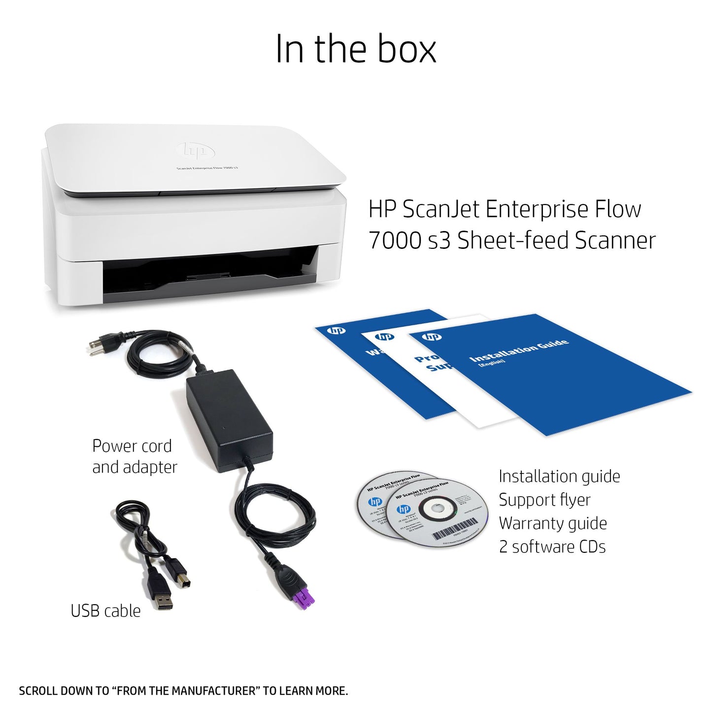 HP Scanjet Enterprise Flow 7000 s3 Sheet-fed scanner 600 x 600 DPI A4 White