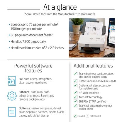 HP Scanjet Enterprise Flow 7000 s3 Sheet-fed scanner 600 x 600 DPI A4 White