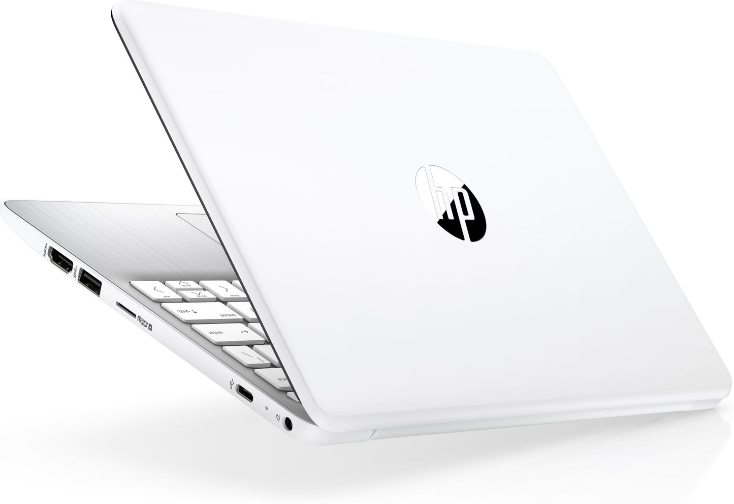 HP Stream 11-ak0027na Laptop 29.5 cm (11.6") HD Intel® Celeron® N4120 4 GB DDR4-SDRAM 64 GB eMMC Wi-Fi 6 (802.11ax) Windows 11 Home in S mode Silver, White